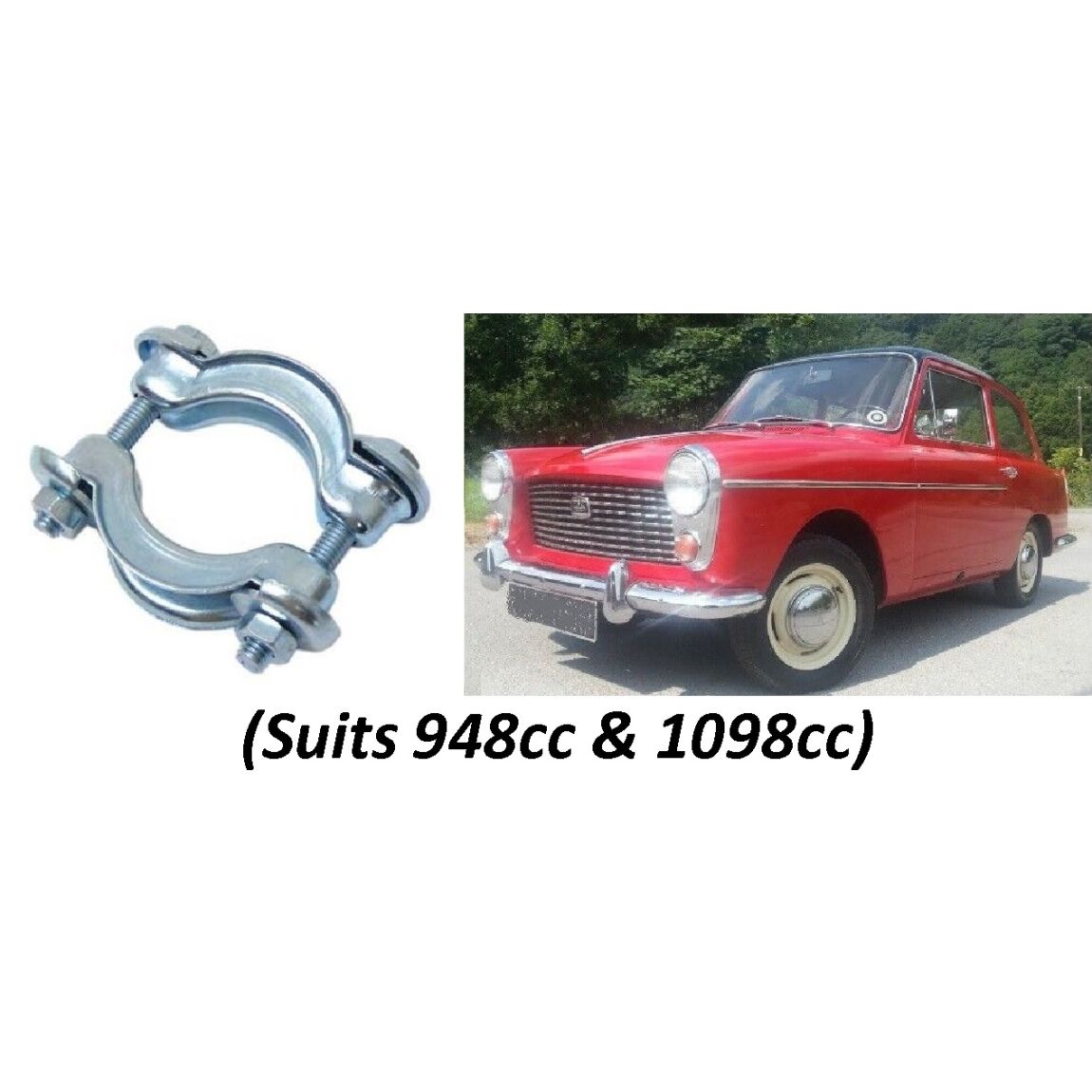 FRONT MANIFOLD / EXHAUST DOWNPIPE CLAMP (Austin A40 Farina) (Mk1 & Mk2) (1958- 68) 